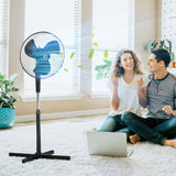 easycomfort easycomfort ventilatore a piantana a 3 velocita con altezza regolabile angolo di inclinazione a 80 in pp 60x60x90 120cm nero