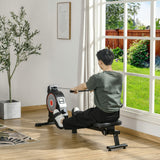 easycomfort easycomfort vogatore professionale per casa con 8 livelli di resistenza magnetica ruote e monitor digitale vogatore pieghevole in acciaio e abs 180x48x60cm nero e grigio