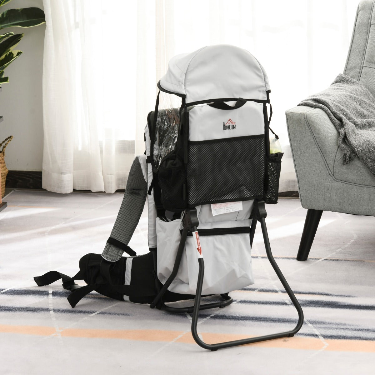 easycomfort easycomfort zaino porta bimbo per trekking pieghevole impermeabile e con tettuccio rimovibile 38x77x87 5cm grigio