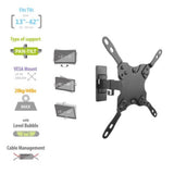 ewent supporto a parete ewent easy turn tv wall mount m con 2 punti di snodo modello ew1521