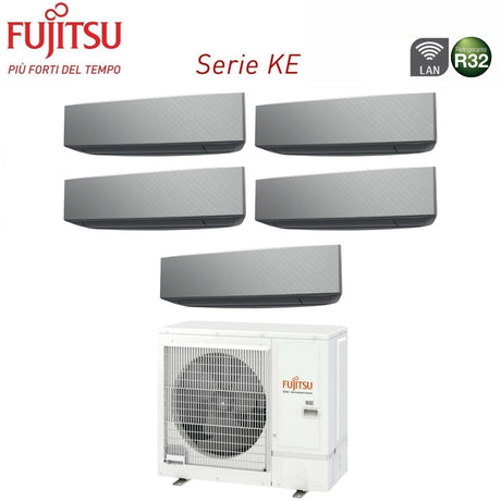 fujitsu climatizzatore condizionatore fujitsu penta split inverter serie ke silver 99999 con aoyg36kbta5 r 32 wi fi integrato 90009000900090009000 colore argento