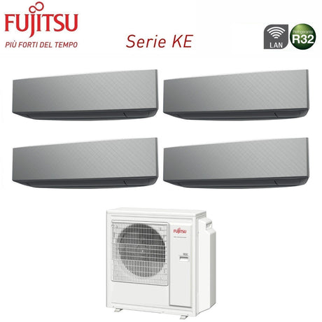 fujitsu climatizzatore condizionatore fujitsu quadri split inverter serie ke silver 79914 con aoyg30kbta4 r 32 wi fi integrato 70009000900014000 colore bianco