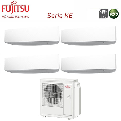 fujitsu climatizzatore condizionatore fujitsu quadri split inverter serie ke white 9999 con aoyg30kbta4 r 32 wi fi integrato 9000900090009000 colore bianco