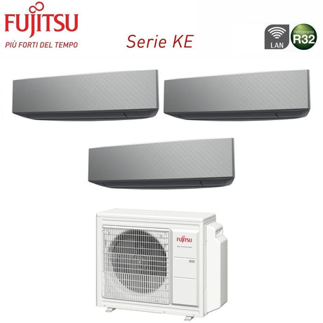 fujitsu climatizzatore condizionatore fujitsu trial split inverter serie ke silver 121212 con aoyg24kbta3 r 32 wi fi integrato 120001200012000 colore bianco