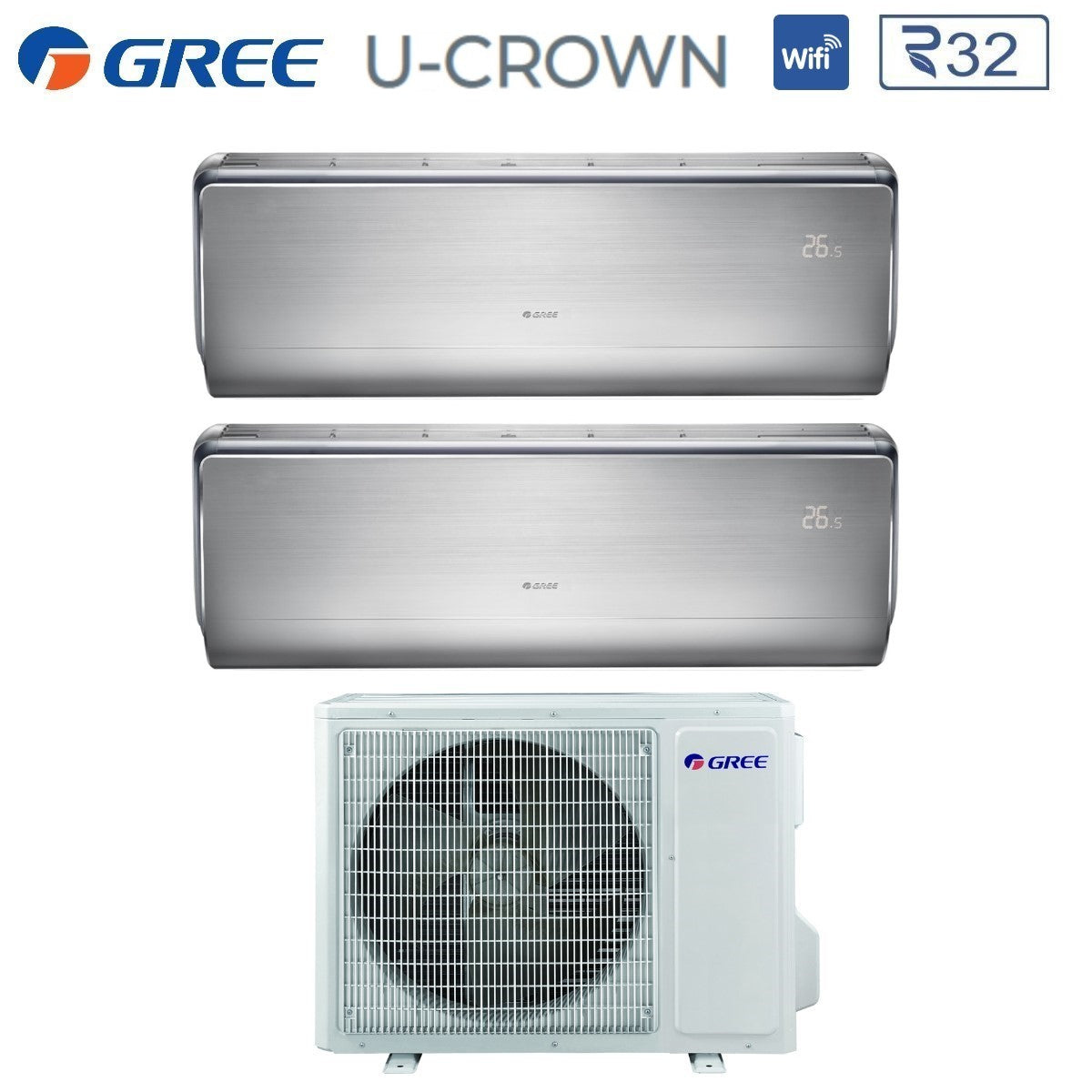 gree climatizzatore condizionatore gree dual split inverter serie u crown 912 con gwhd14nk6oo r 32 wi fi integrato 900012000