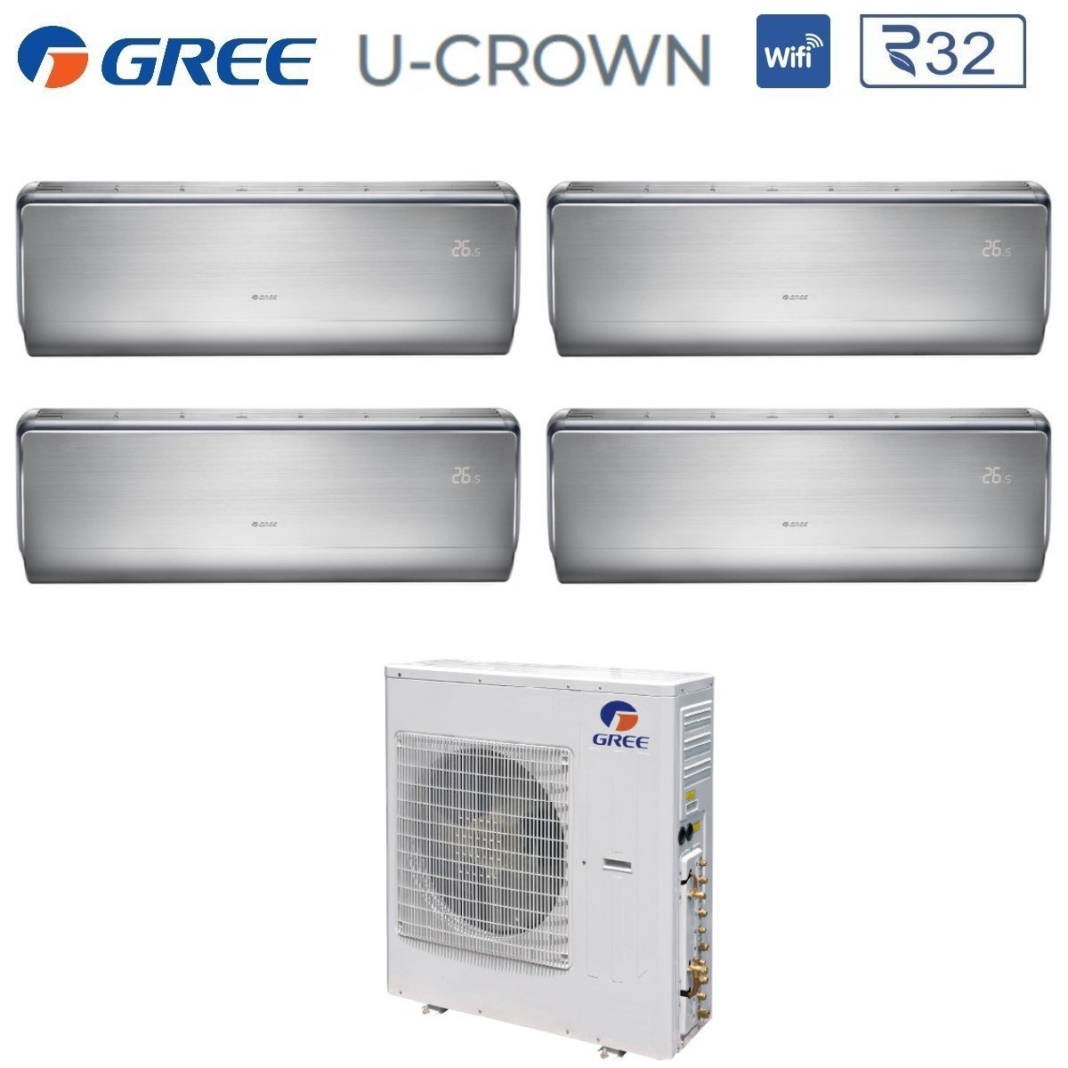gree climatizzatore condizionatore gree quadri split inverter serie u crown 9121212 con gwhd36nk6lo r 32 wi fi integrato 9000120001200012000