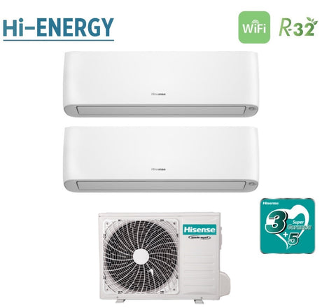 hisense climatizzatore condizionatore hisense dual split inverter serie energy pro plus hi energy 912 con 2amw52u4rxc r 32 wi fi integrato 900012000