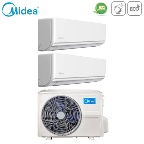 midea climatizzatore condizionatore midea dual split inverter serie exclusive 99 con m2og 14hfn8 q r 32 wi fi optional 90009000