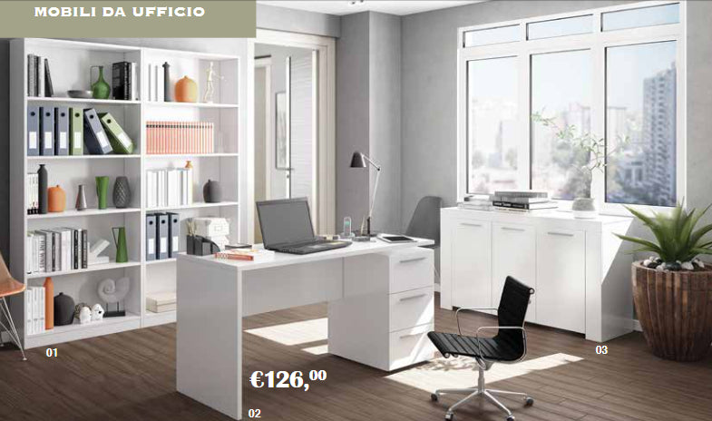 no brand credenza 3 ante ambit cm 144x42x80h bianca