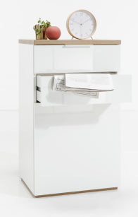 no brand mobile 2 cassetti 1 anta cm 60x50x102h bianco laccatorovere