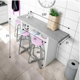 no brand tavolo consolle cm 3570x120x75h biancocemento