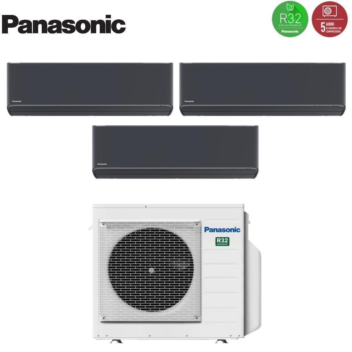 panasonic climatizzatore condizionatore panasonic trial split inverter serie etherea dark 7912 con cu 3z52tbe r 32 wi fi integrato colore grigio grafite 7000900012000
