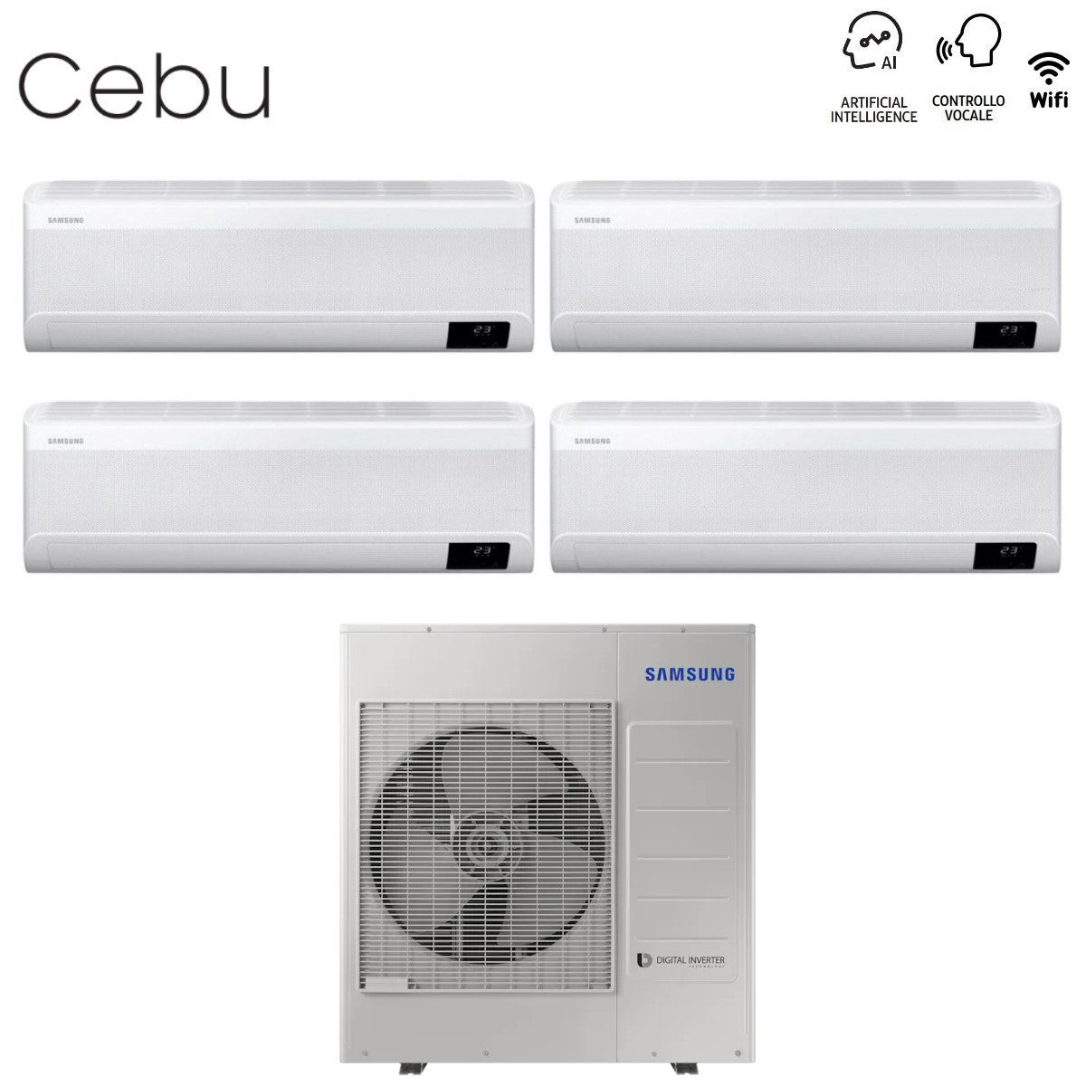 samsung climatizzatore condizionatore samsung quadri split inverter serie cebu 99912 con aj100txj5kg r 32 wi fi integrato 90009000900012000