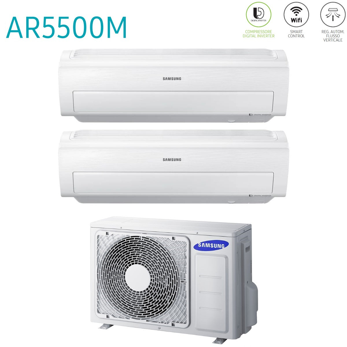 samsung offerta climatizzatore condizionatore samsung dual split inverter serie ar5500m 77 con aj050fcj2eheu r 410 wi fi integrato 70007000