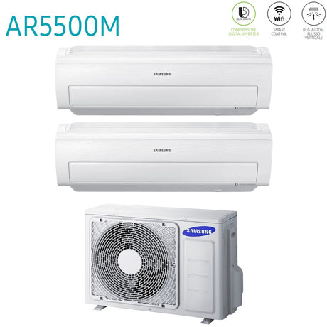 samsung offerta climatizzatore condizionatore samsung dual split inverter serie ar5500m 77 con aj050fcj2eheu r 410 wi fi integrato 70007000