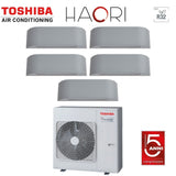toshiba climatizzatore condizionatore toshiba penta split inverter serie haori 1010131313 99121212 ras 5m34u2avg e r 32 wi fi integrato 1000010000130001300013000 90009000120001200012000 grigio chiaro