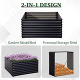 easycomfort easycomfort 2 in 1 letto per orto rialzato e casetta porta legna in acciaio zincato ean 8055776911038