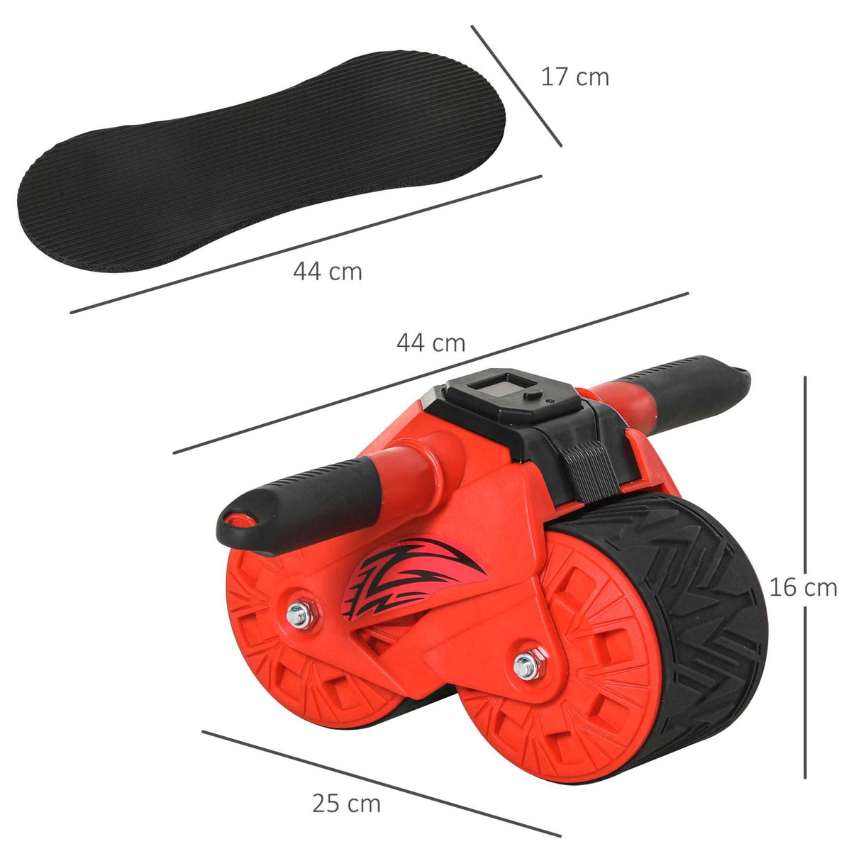 easycomfort easycomfort ab wheel attrezzo per allenamento addominali impugnature antiscivolo e tappetino per ginocchia rosso