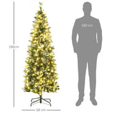 easycomfort easycomfort albero di natale 180cm innevato con 240 luci led e 618 rami con base in acciaio