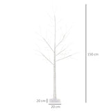 easycomfort easycomfort albero di natale bianco con luci led base quadrata e cavo di alimentazione in acciaio e pp 20x20x150