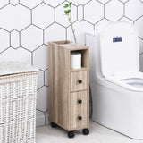 easycomfort easycomfort armadietto da bagno a colonna design compatto 4 ruote color rovere ean 8054111841085