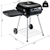 easycomfort easycomfort barbecue a carbonella con 2 griglie ripiano laterale e coperchio in metallo nero ean 8054144132969