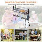 easycomfort easycomfort barbecue acciaio inox gambe pieghevoli 2 griglie 100 x 43 x 68 cm ean 8054144135465