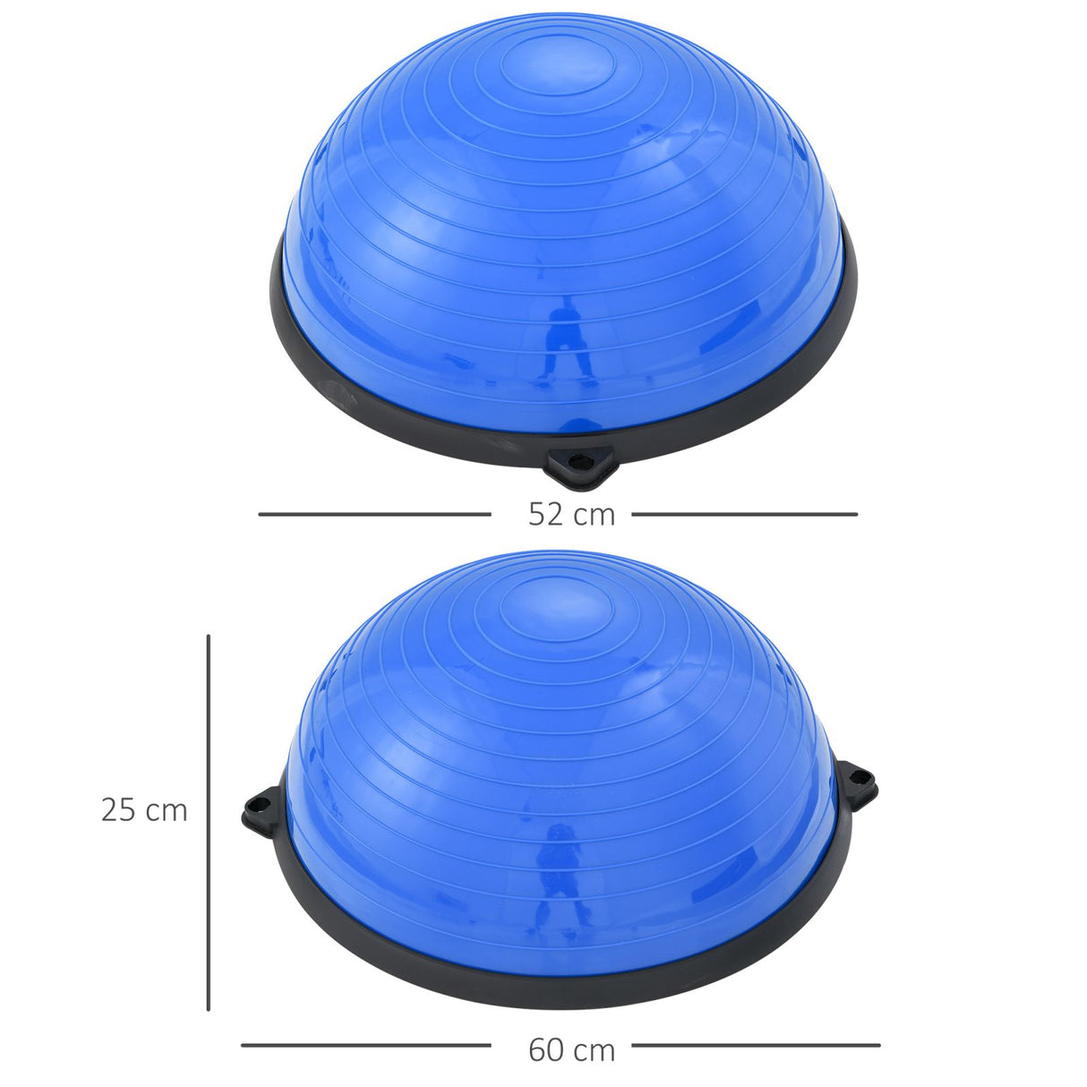 easycomfort easycomfort bosu ball balance ball con 2 elastici e pompa per allenamento a casa potenziamento muscolare e riabilitazione 52cm blu ean 8054144137261