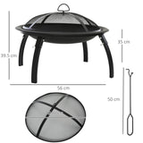 easycomfort easycomfort braciere da giardino con coperchio parascintille e attizzatoio piedini pieghevoli salvaspazio 56x39 5cm nero ean 8054144131931