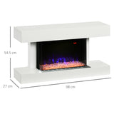 easycomfort easycomfort caminetto elettrico da parete a 11 colori con spegnimento automatico e timer 12h 98x27x54 5 cm bianco