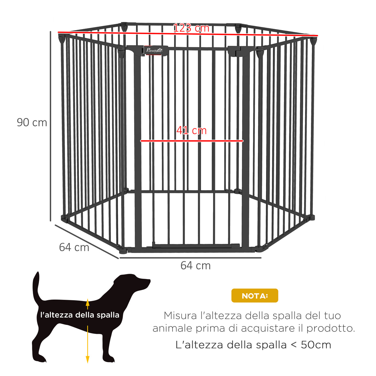 easycomfort easycomfort cancellino per cani taglia media pieghevole e modulabile in metallo e plastica 123x102x90 cm nero