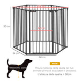 easycomfort easycomfort cancellino per cani taglia media pieghevole e modulabile in metallo e plastica 123x102x90 cm nero