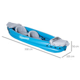 easycomfort easycomfort canoa gonfiabile 2 posti kayak con 2 remi in alluminio pompa gonfiaggio e kit riparazione azzurro
