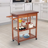 easycomfort easycomfort carrello da cucina carrello portavivande con 2 cassetti e 2 vani portaoggetti in legno di bambu ean 8054144138800