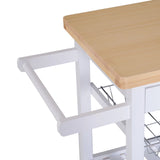 easycomfort easycomfort carrello da cucina in legno con 2 ripiani e cassetti bianco 845x372x85cm ean 8054144139500