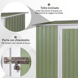 easycomfort easycomfort casetta da giardino porta utensili in lamiera di acciaio capanno da giardino in acciaio con porte scorrevoli 143x89x186cm verde chiaro ean 8054144139067