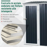 easycomfort easycomfort casetta porta attrezzi capanno in acciaio impermeabile 143cm x 89cm x 186cm ean 8055776912073