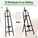 easycomfort easycomfort cavalletto per pittura in legno con altezza e inclinazione regolabili nero 46x60x140cm ean 8054111840477