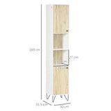 easycomfort easycomfort colonna bagno con 2 ripiani aperti e 2 armadietti in truciolato 30x31 5x169 cm bianco e color legno