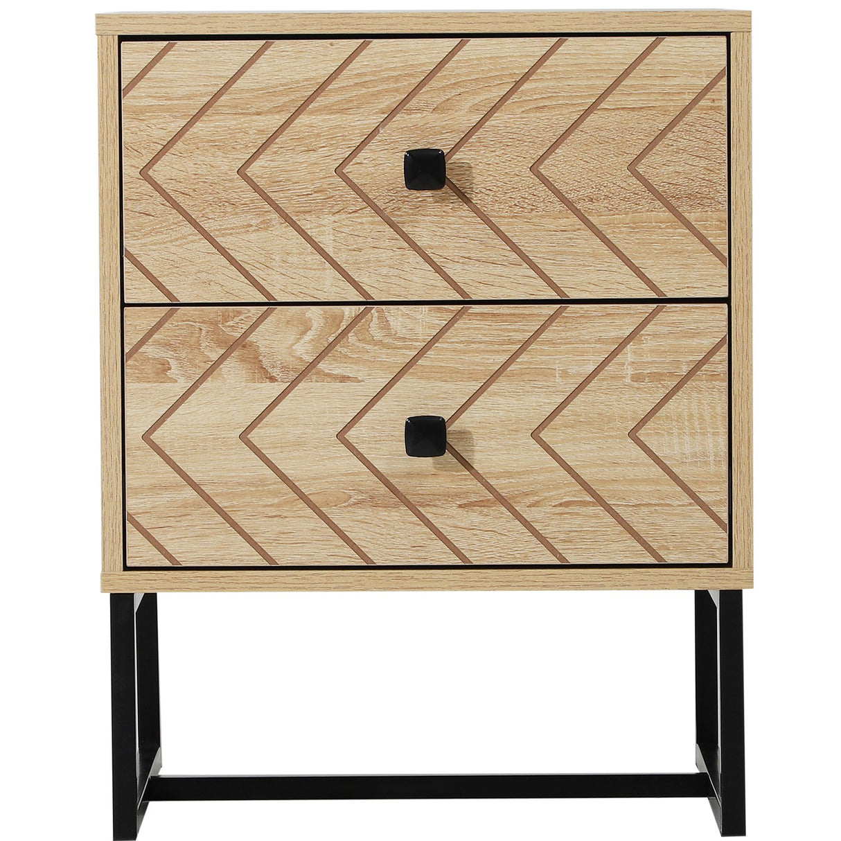 easycomfort easycomfort comodino stile industrial in legno natual wood e metallo nero ean 8054144133690