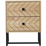 easycomfort easycomfort comodino stile industrial in legno natual wood e metallo nero ean 8054144133690