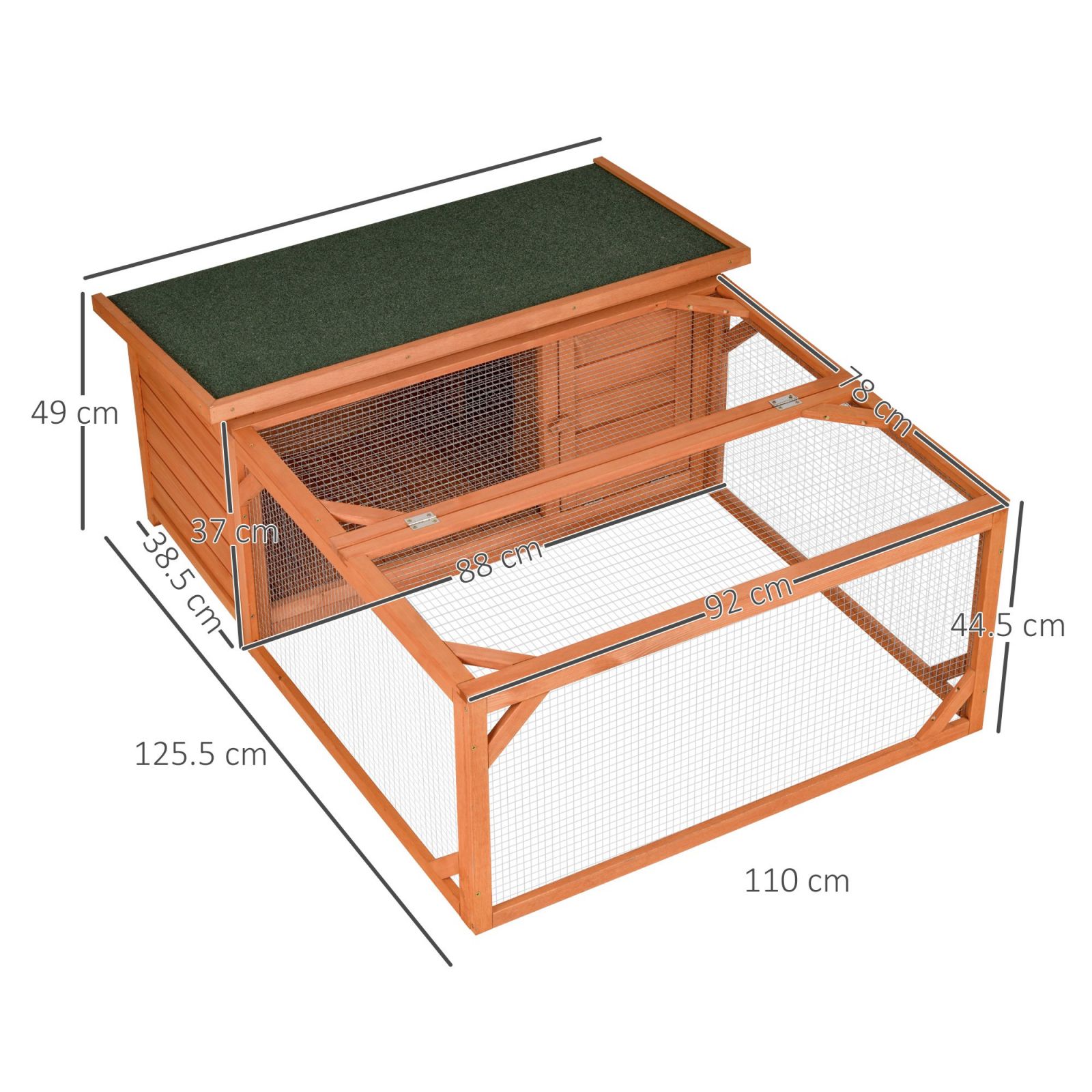 EASYCOMFORT Conigliera da Esterno e Interno in Legno con Casetta