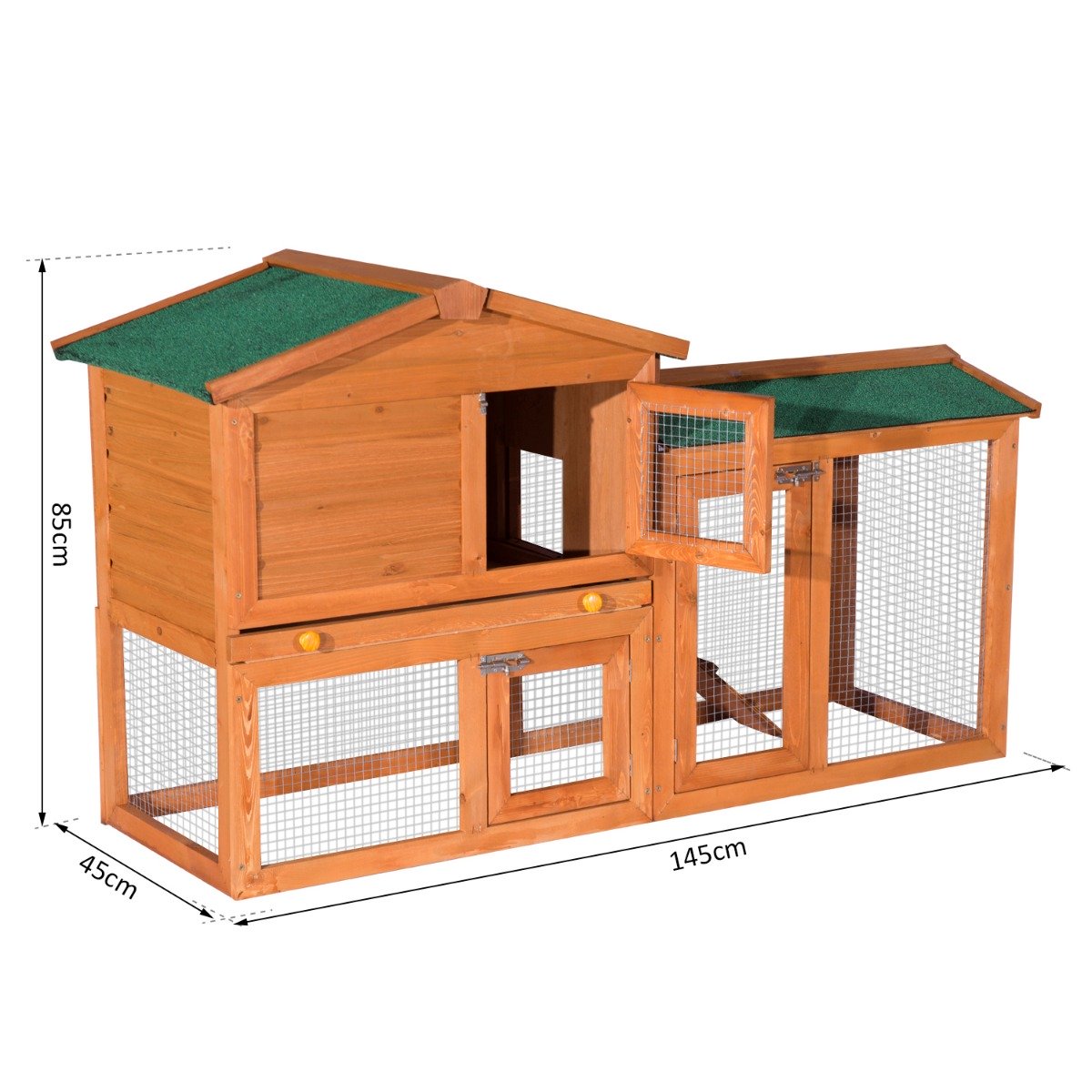 easycomfort easycomfort conigliera in legno per animali domestici marrone 145x46x85cm ean 8054144130835