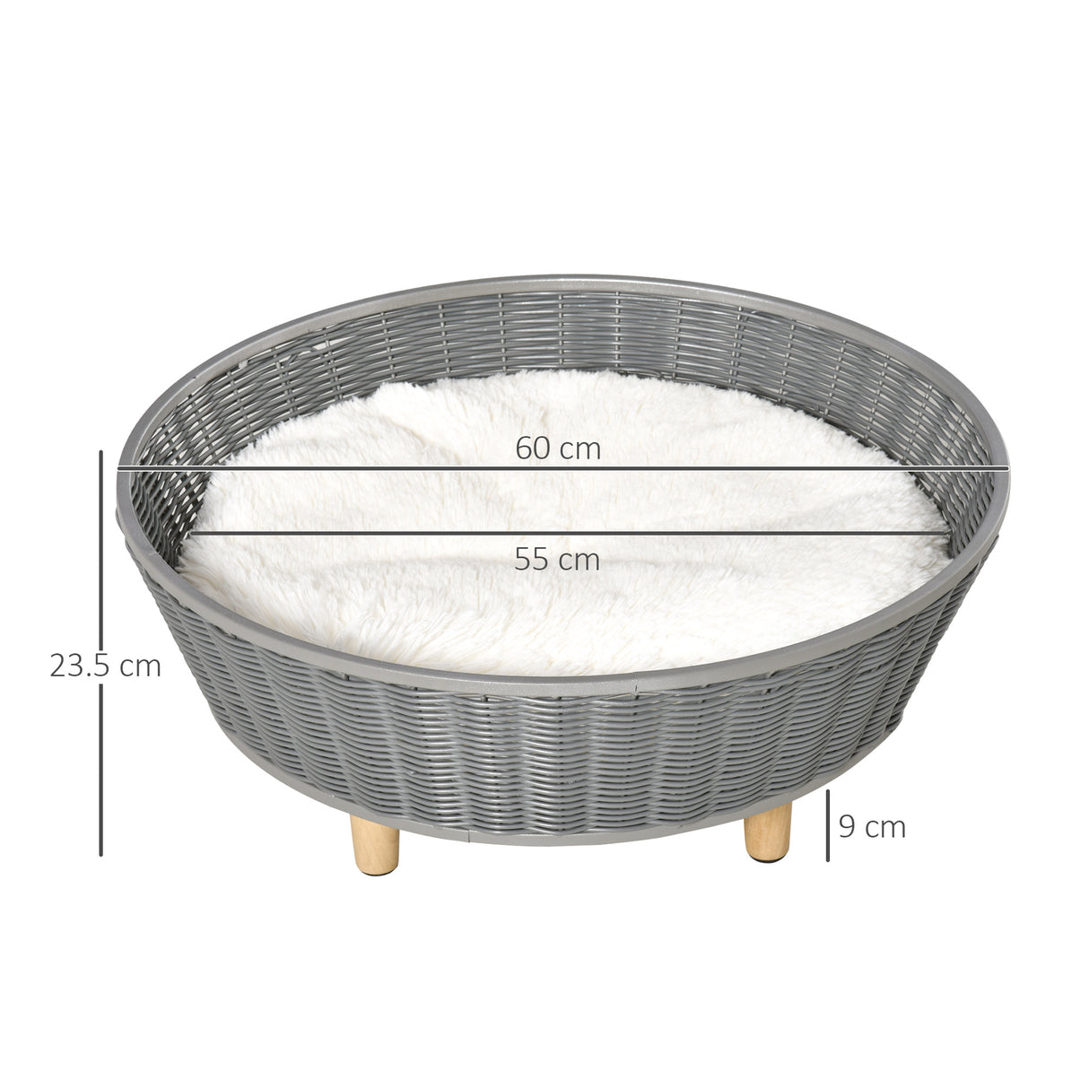 easycomfort easycomfort cuccia per gatti e cani da interno cesta per gatti e cani fino 10kg vimini sintetico grigio