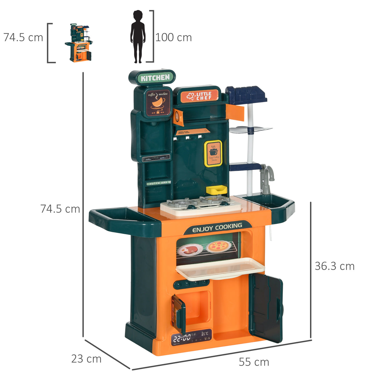 easycomfort easycomfort cucina giocattolo per bambini 3 6 anni da 77 pezzi con rubinetto suoni realistici e luci