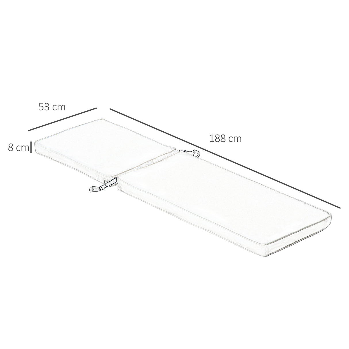easycomfort easycomfort cuscino per lettino prendisole con rivestimento poliestere sfoderabile 188x53x8cm bianco crema