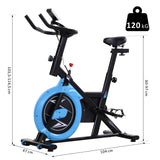 easycomfort easycomfort cyclette con trasmissione a cinghia bicicletta da allenamento con manubrio sellino regolabili schermo lcd fino a 120kg nero e azzurro ean 8055776910253