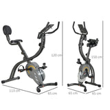 easycomfort easycomfort cyclette pieghevole resistenza regolabile su 16 livelli elastici per braccia e schermo lcd volano 6kg 113x65x120cm nero grigio