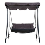 easycomfort easycomfort dondolo 2 posti da giardino e terrazzo con seduta inclinata e tettuccio parasole poliestere nero 160x117x173cm ean 8055776913018