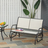 easycomfort easycomfort dondolo da giardino a 2 posti in metallo e tessuto traspirante beige ean 8054111848442